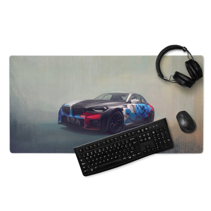 BMW M2 Inspired Motorsport Camo Livery Desk Pad – Ultra-Glide Stitched Edge Gaming Mouse Mat