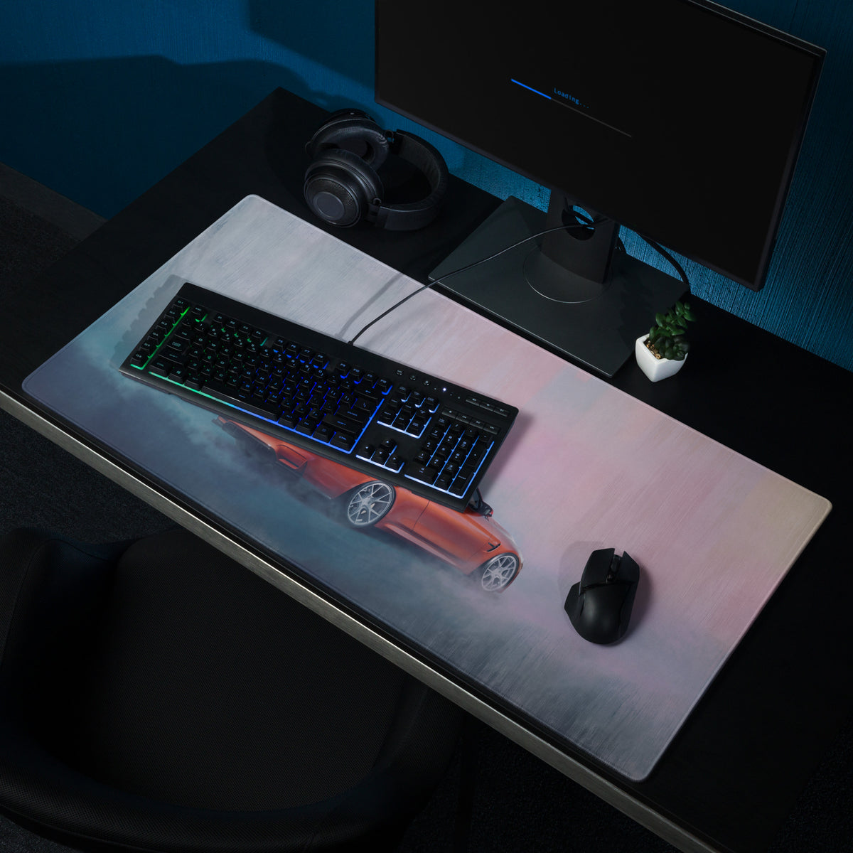 BMW M4 Inspired Sakhir Orange F82 Rear Desk Mat – Low-Friction Cloth Setup Mousepad
