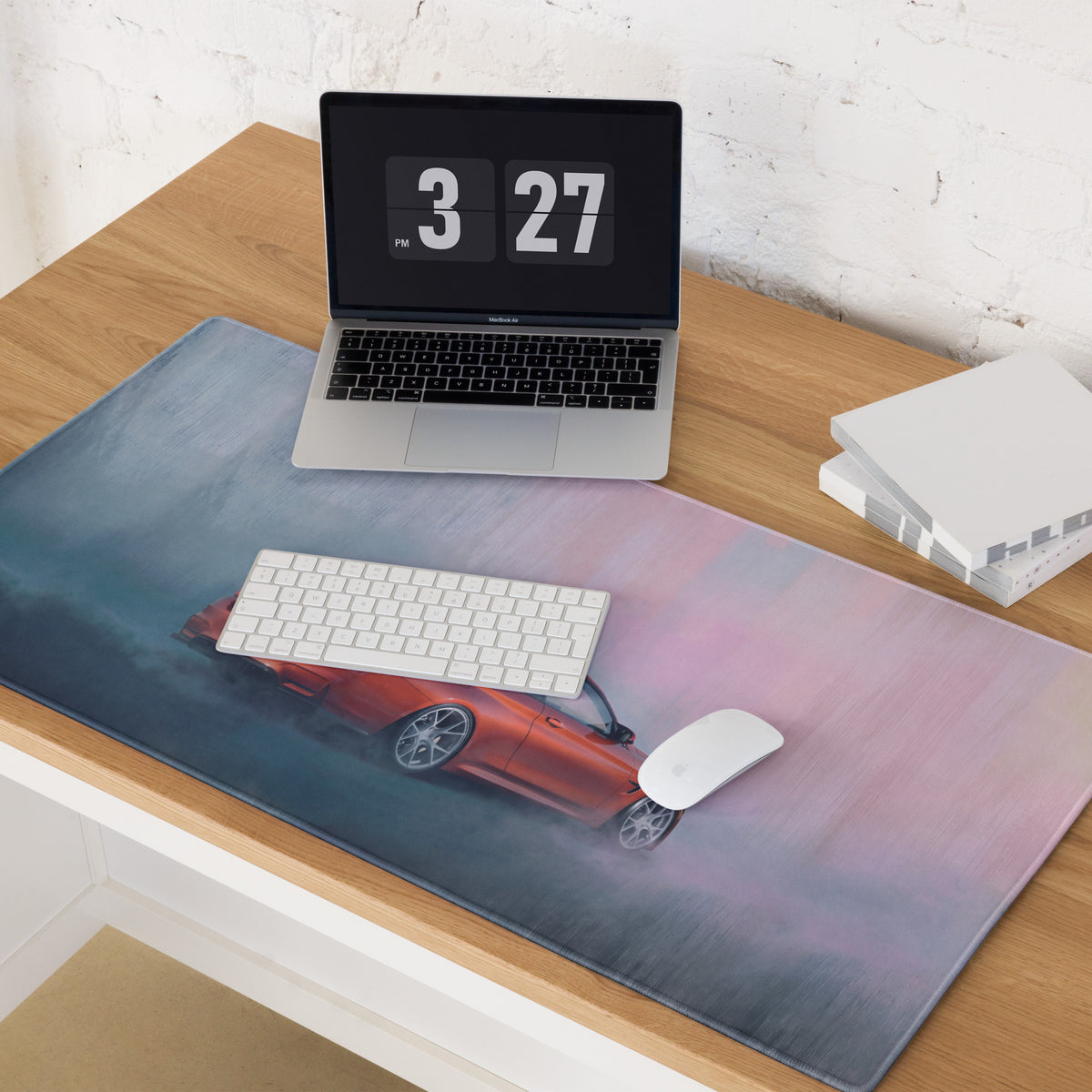 BMW M4 Inspired Sakhir Orange F82 Rear Desk Mat – Low-Friction Cloth Setup Mousepad