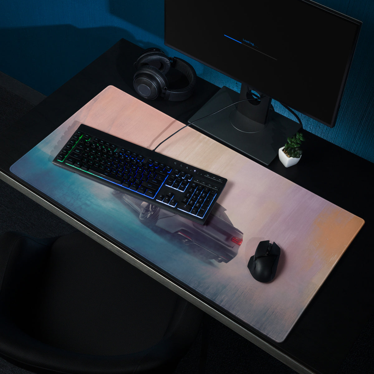 BMW M3 Inspired Mineral Gray F80 Widebody Rear Desk Mat – Low-Friction Cloth Setup Mousepad