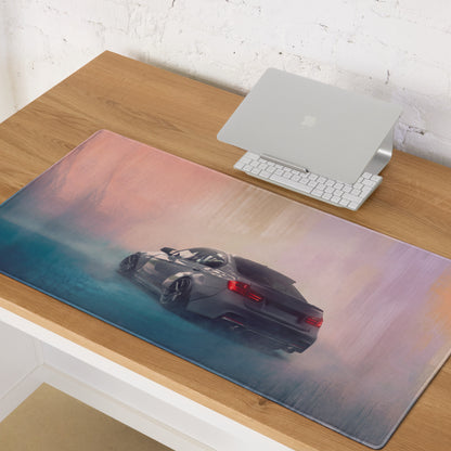 BMW M3 Inspired Mineral Gray F80 Widebody Rear Desk Mat – Low-Friction Cloth Setup Mousepad
