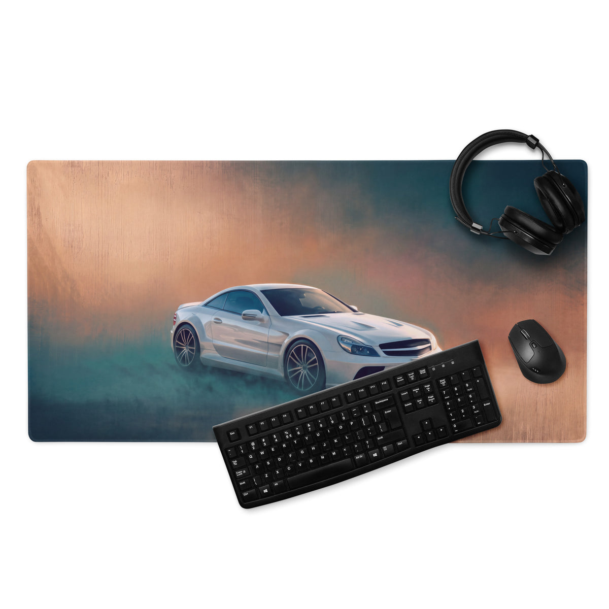 Mercedes-Benz SL65 AMG Inspired Diamond White Black Series Desk Pad – Extended Non-Slip PC Mouse Mat