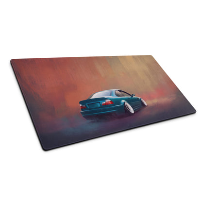 BMW M3 Inspired Laguna Seca Blue E46 Stance Desk Mat – Low-Friction Cloth Setup Mousepad