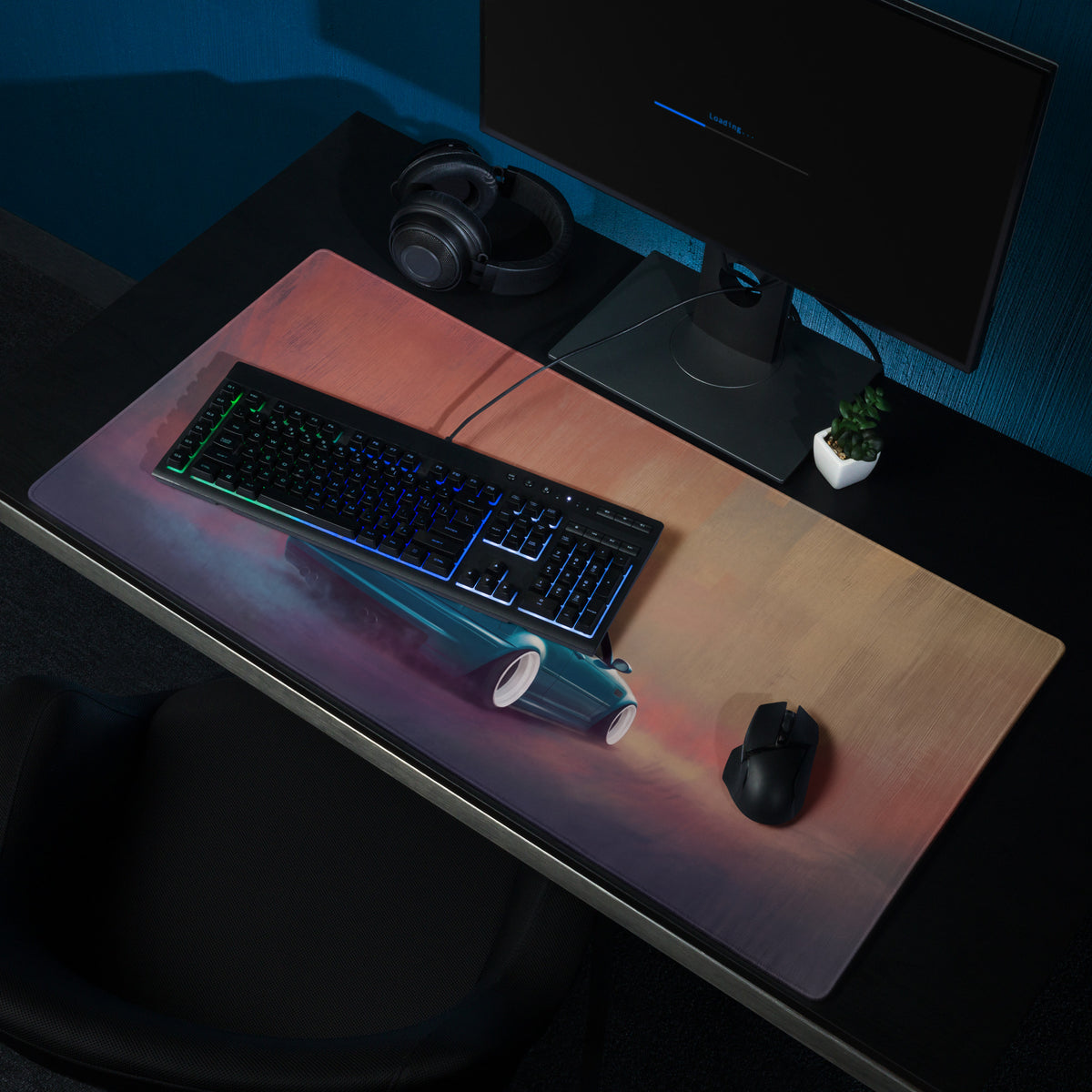 BMW M3 Inspired Laguna Seca Blue E46 Stance Desk Mat – Low-Friction Cloth Setup Mousepad
