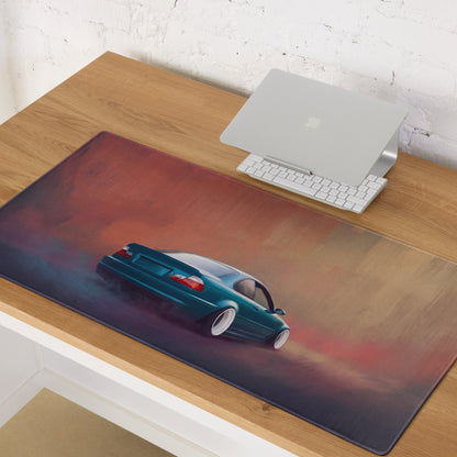 BMW M3 Inspired Laguna Seca Blue E46 Stance Desk Mat – Low-Friction Cloth Setup Mousepad