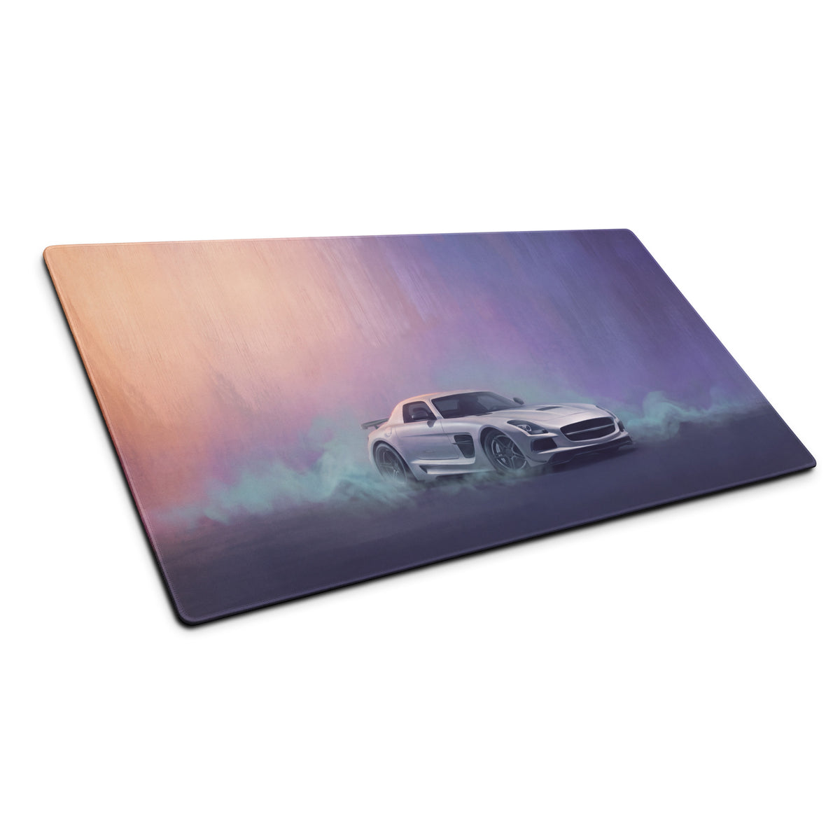 Mercedes-Benz SLS AMG Inspired Silver GT Black Series Desk Pad – Ultra-Glide Stitched Edge Gaming Mouse Mat