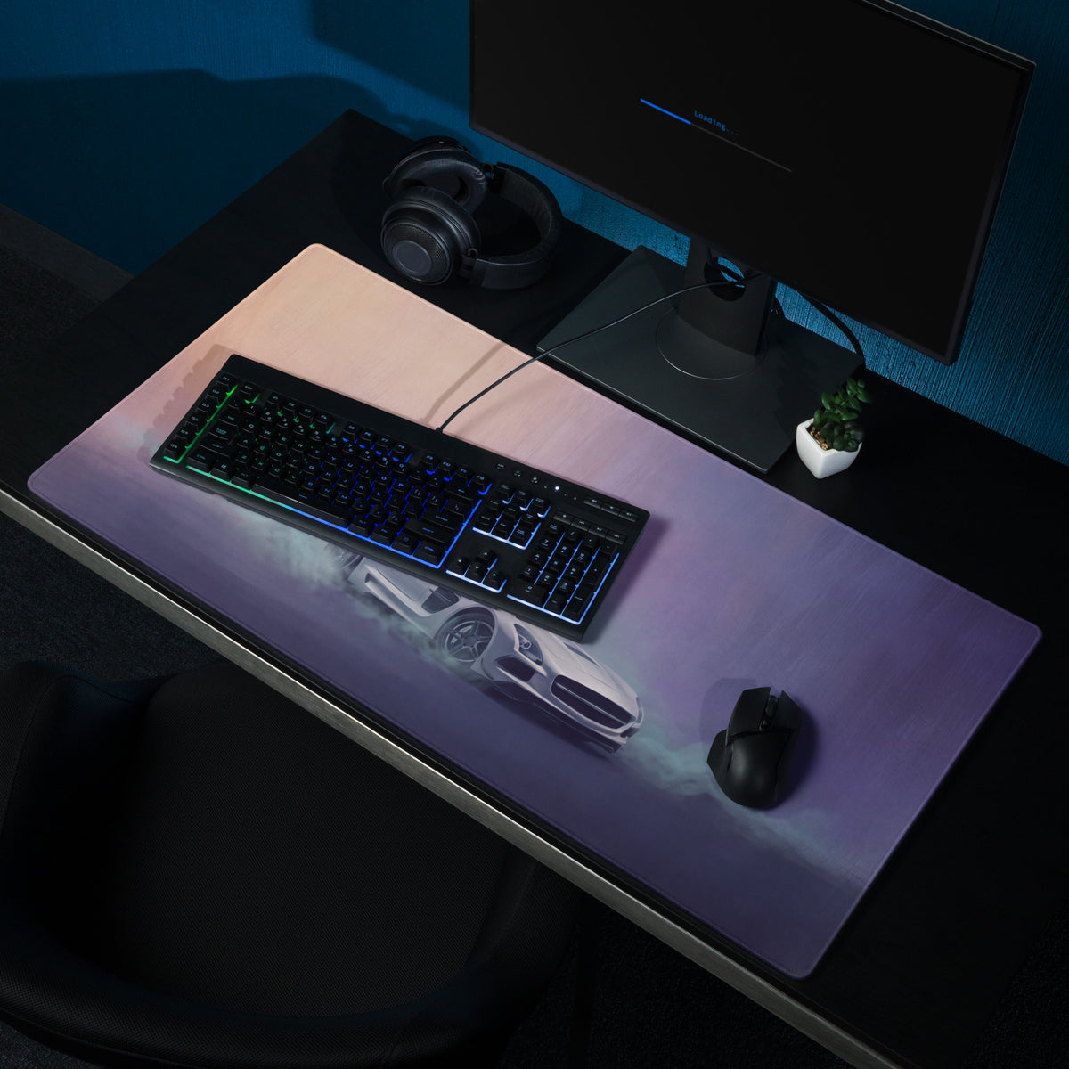 Mercedes-Benz SLS AMG Inspired Silver GT Black Series Desk Pad – Ultra-Glide Stitched Edge Gaming Mouse Mat