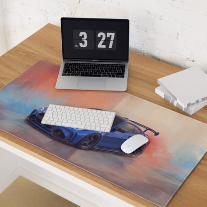 BMW M4 Inspired Portimao Blue G82 Widebody GT Wing Desk Mat – Low-Friction Cloth Setup Mousepad