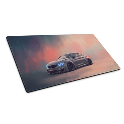 BMW M4 Inspired Mineral Gray Widebody Desk Pad – Extended Non-Slip PC Mouse Mat