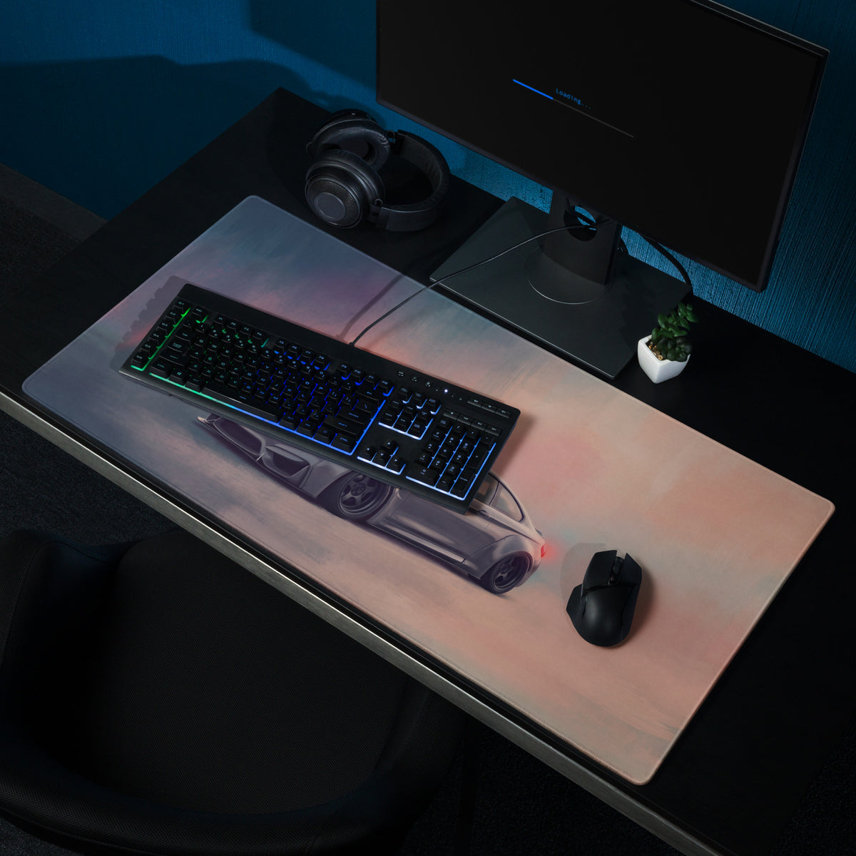 BMW M4 Inspired Mineral Gray Widebody Desk Pad – Extended Non-Slip PC Mouse Mat