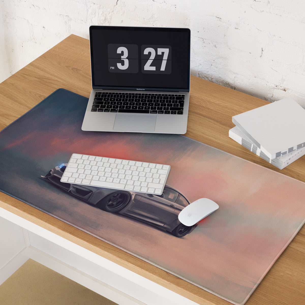BMW M4 Inspired Mineral Gray Widebody Desk Pad – Extended Non-Slip PC Mouse Mat