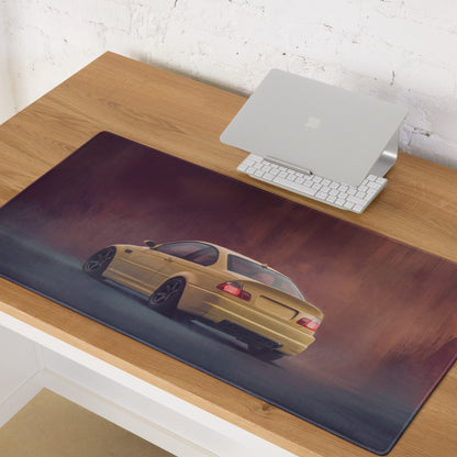 BMW M3 Inspired Dakar Yellow E46 Rear Desk Mat – Low-Friction Cloth Setup Mousepad