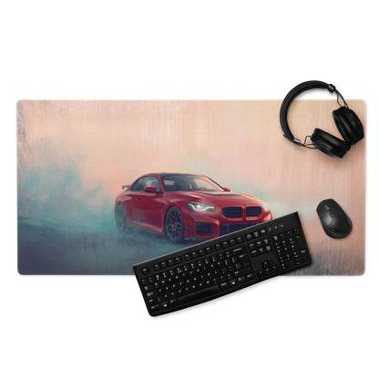 BMW M2 Inspired Red Track Edition G87 Desk Pad – Ultra-Glide Stitched Edge Gaming Mouse Mat