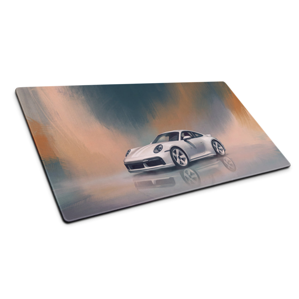 Porsche 911 Inspired Silver 992 Sport Classic Desk Mat – Low-Friction Cloth Setup Mousepad