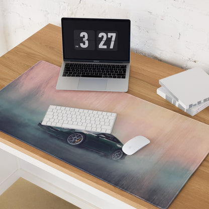 Porsche 911 Inspired Oak Green Metallic 992 Desk Pad – Extended Non-Slip PC Mouse Mat