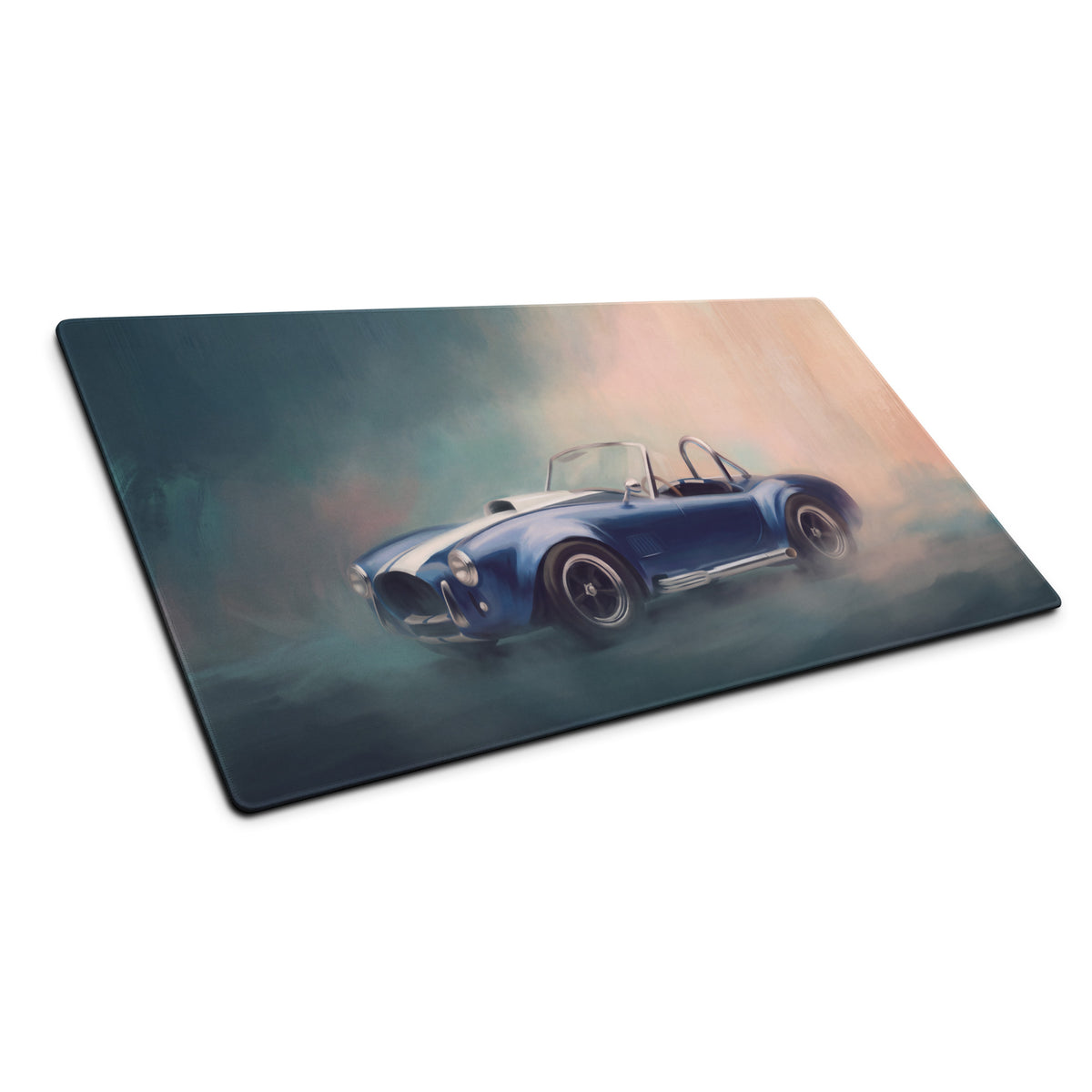 Shelby Cobra Inspired Guardsman Blue Roadster Desk Pad – Ultra-Glide Stitched Edge Gaming Mouse Mat