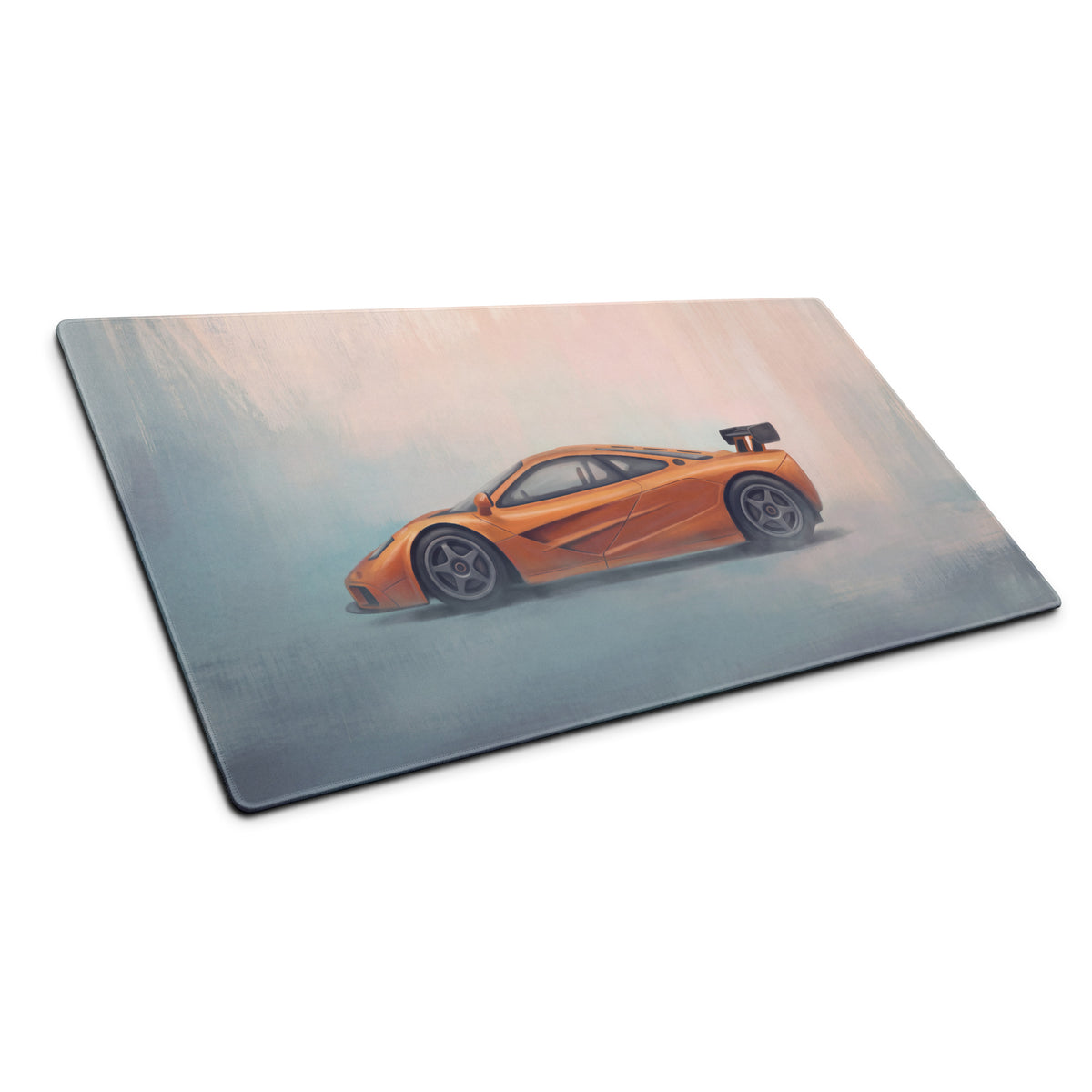 McLaren F1 Inspired Papaya Orange GT Wing Desk Mat – Low-Friction Cloth Setup Mousepad