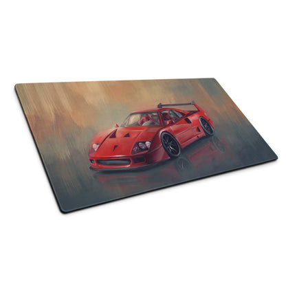 Ferrari F40 Inspired Rosso Corsa Track Edition Desk Pad – Extended Non-Slip PC Mouse Mat