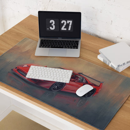 Ferrari F40 Inspired Rosso Corsa Track Edition Desk Pad – Extended Non-Slip PC Mouse Mat