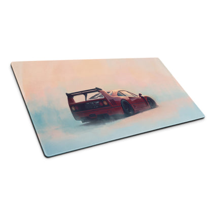 Ferrari F40 Inspired Rosso Corsa Rear Profile Desk Mat – High-Precision XL Gaming Mousepad