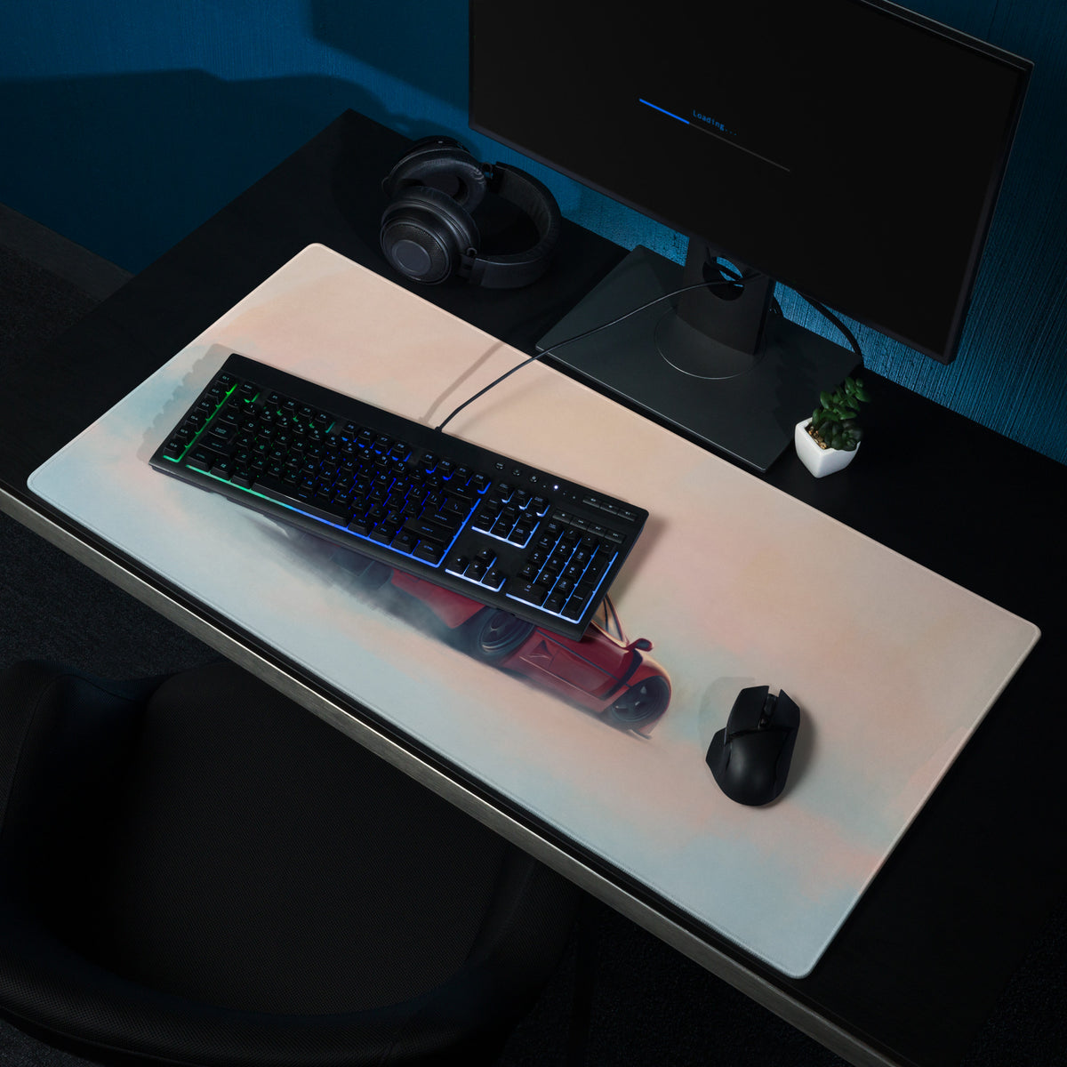 Ferrari F40 Inspired Rosso Corsa Rear Profile Desk Mat – High-Precision XL Gaming Mousepad