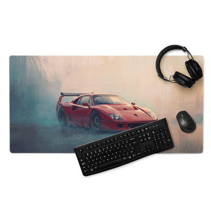 Ferrari F40 Inspired Rosso Corsa Track Desk Mat – High-Precision XL Gaming Mousepad