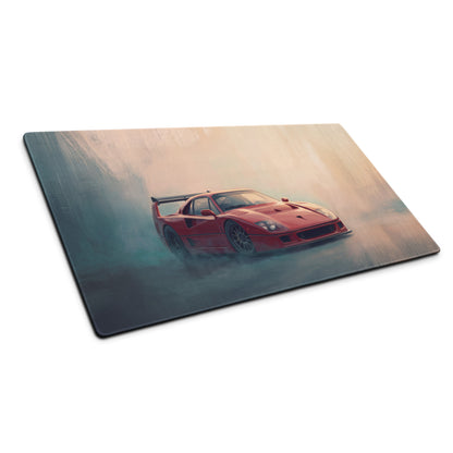 Ferrari F40 Inspired Rosso Corsa Track Desk Mat – High-Precision XL Gaming Mousepad