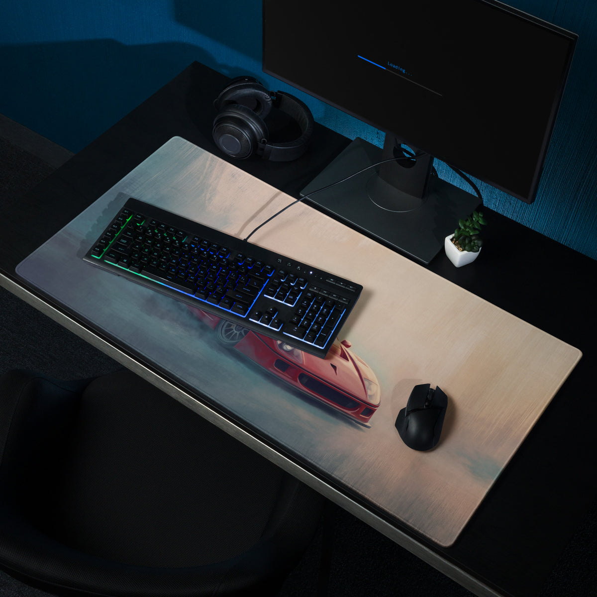 Ferrari F40 Inspired Rosso Corsa Track Desk Mat – High-Precision XL Gaming Mousepad