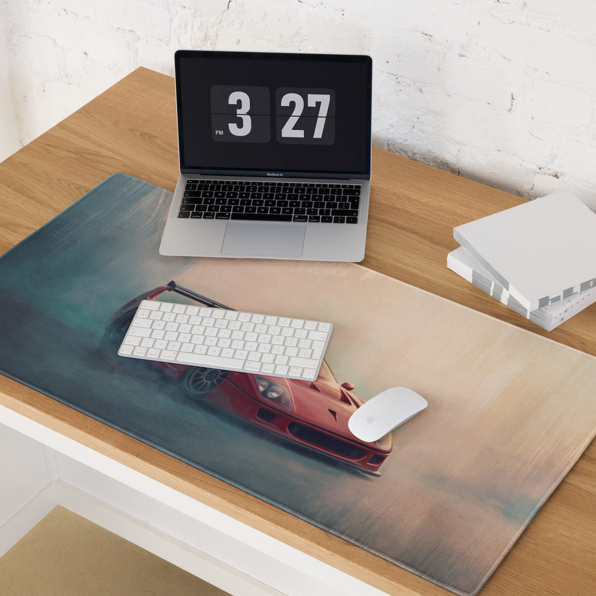 Ferrari F40 Inspired Rosso Corsa Track Desk Mat – High-Precision XL Gaming Mousepad