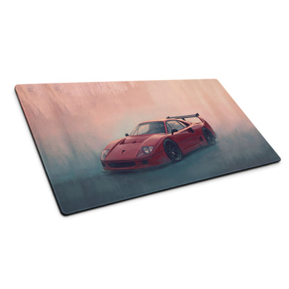 Ferrari F40 Inspired Rosso Corsa Track Edition Desk Pad – Ultra-Glide Stitched Edge Gaming Mouse Mat