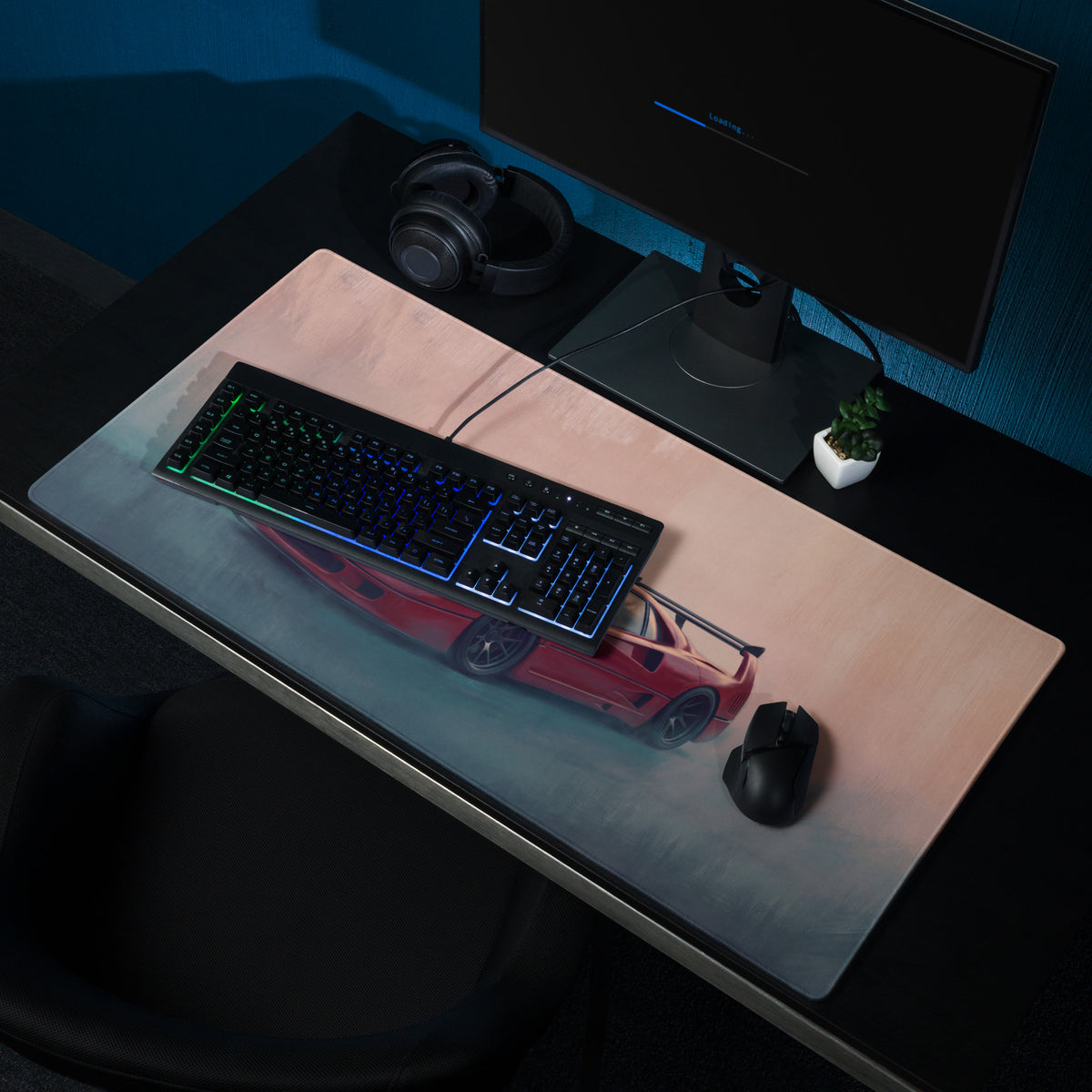 Ferrari F40 Inspired Rosso Corsa Track Edition Desk Pad – Ultra-Glide Stitched Edge Gaming Mouse Mat