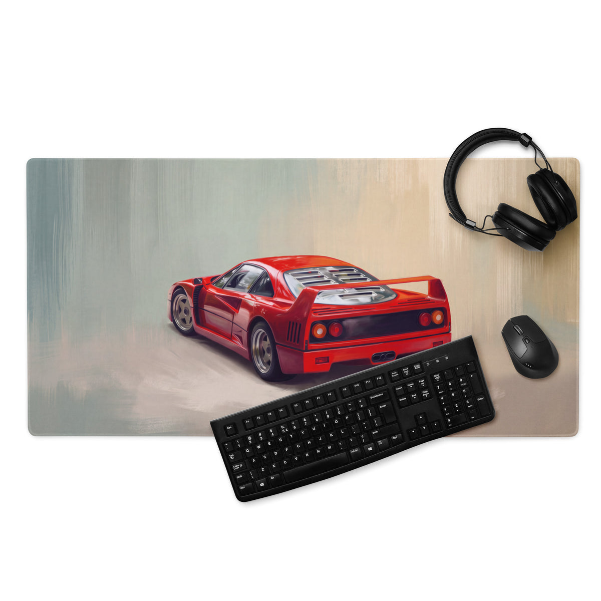 Ferrari F40 Inspired Rosso Corsa GT Wing Desk Pad – Extended Non-Slip PC Mouse Mat