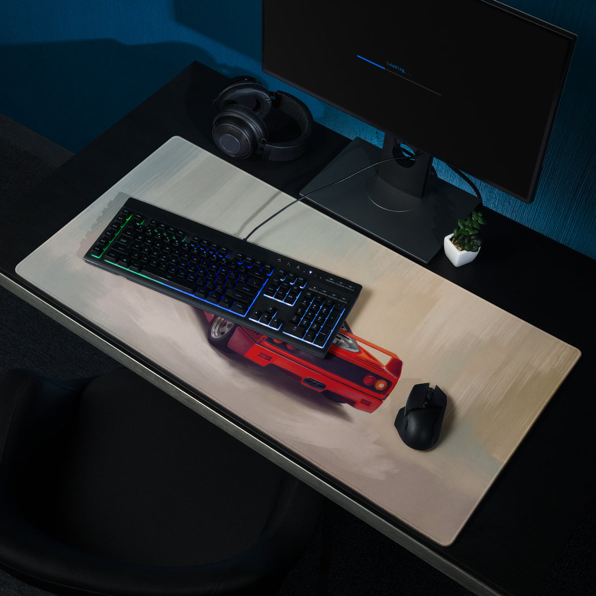 Ferrari F40 Inspired Rosso Corsa GT Wing Desk Pad – Extended Non-Slip PC Mouse Mat