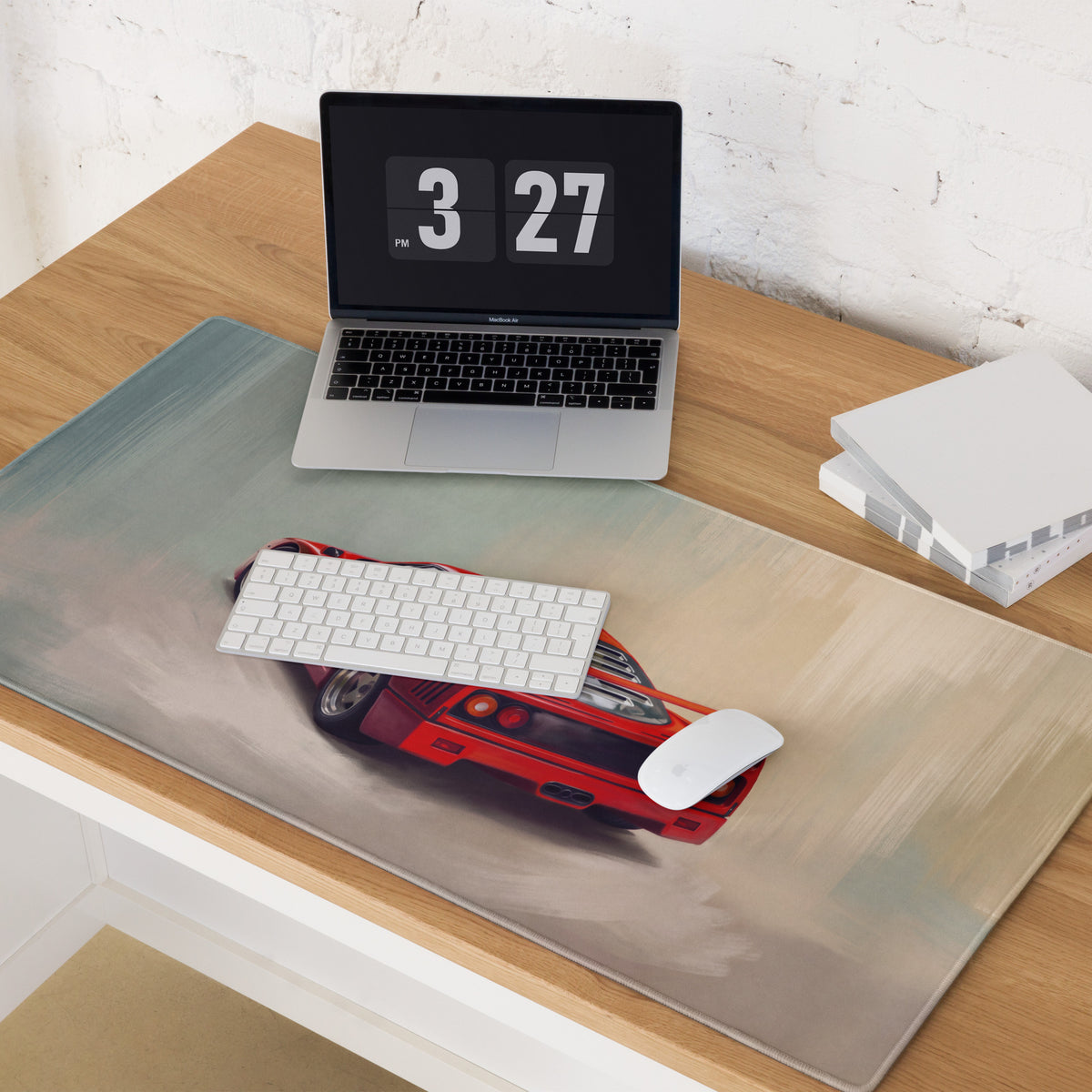 Ferrari F40 Inspired Rosso Corsa GT Wing Desk Pad – Extended Non-Slip PC Mouse Mat