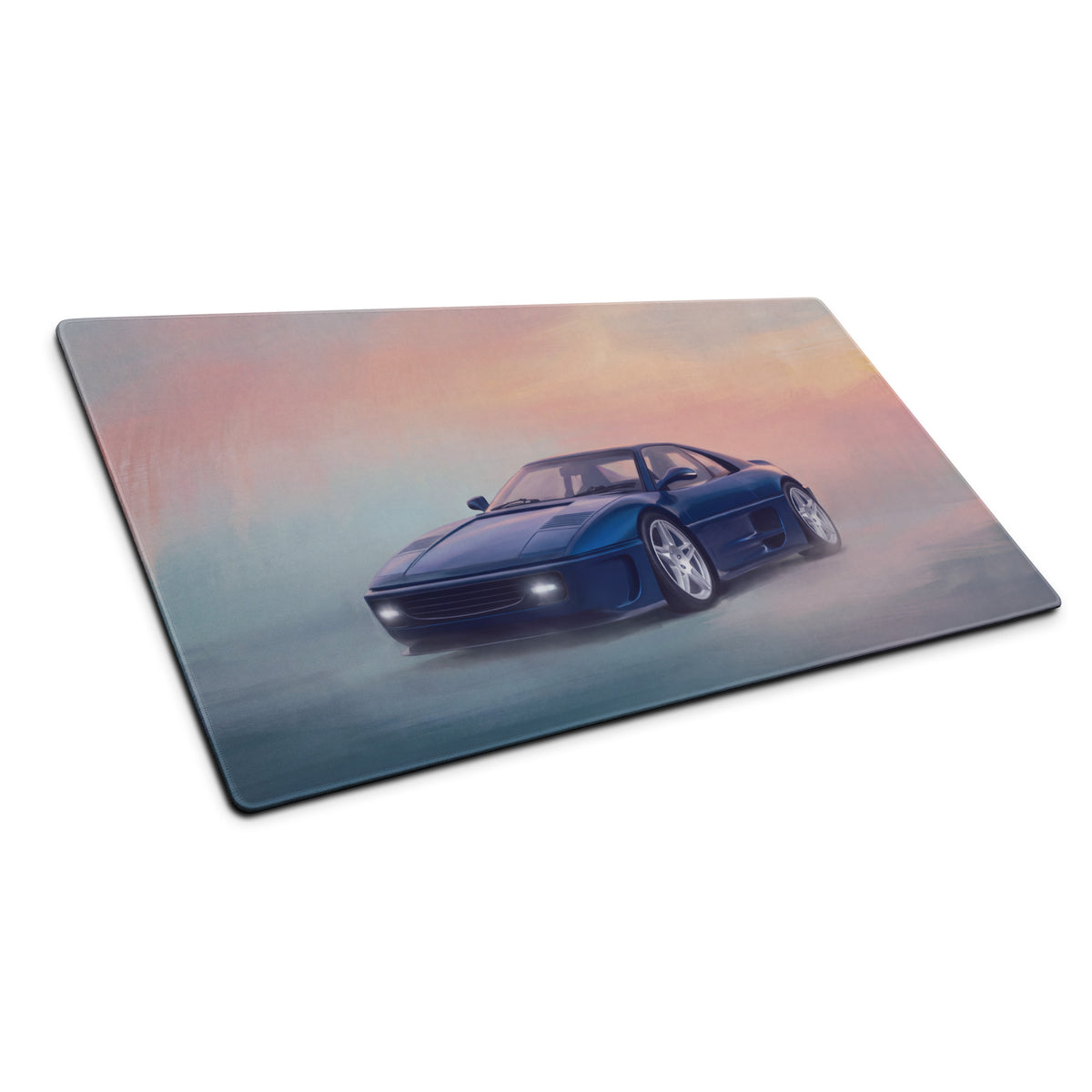 Ferrari F355 Inspired Blue Pop-Up Headlight Desk Pad – Ultra-Glide Stitched Edge Gaming Mouse Mat