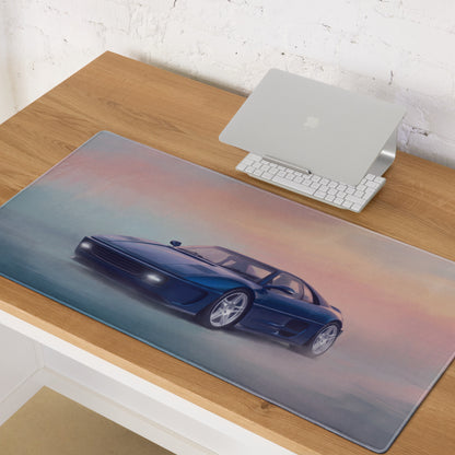Ferrari F355 Inspired Blue Pop-Up Headlight Desk Pad – Ultra-Glide Stitched Edge Gaming Mouse Mat
