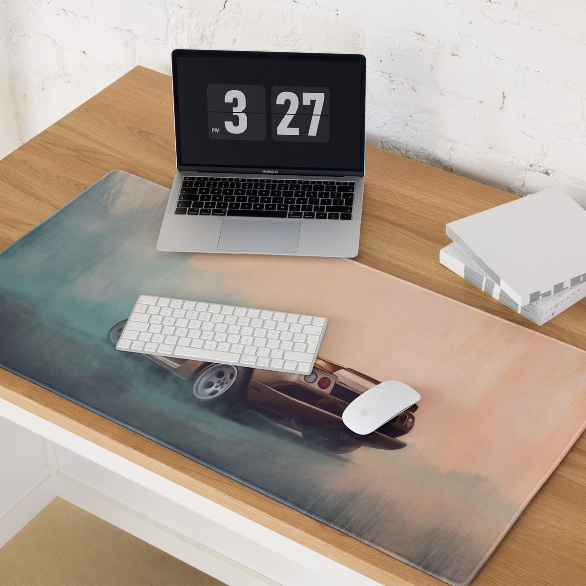 Lamborghini Diablo Inspired Metallic Gold Rear Profile Desk Mat – Low-Friction Cloth Setup Mousepad