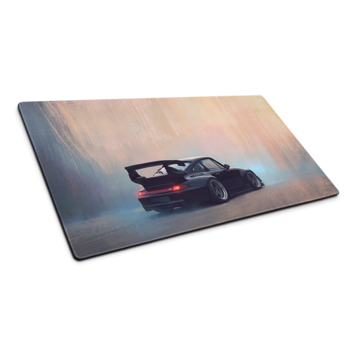 Porsche 911 Inspired Gloss Black 993 GT Wing Desk Pad – Ultra-Glide Stitched Edge Gaming Mouse Mat