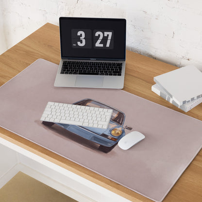 Porsche 911 Inspired Light Blue Frontal Desk Mat – High-Precision XL Gaming Mousepad