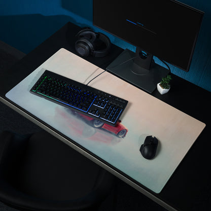 Porsche 911 Inspired Guardsman Red Widebody GT Wing Desk Pad – Extended Non-Slip PC Mouse Mat