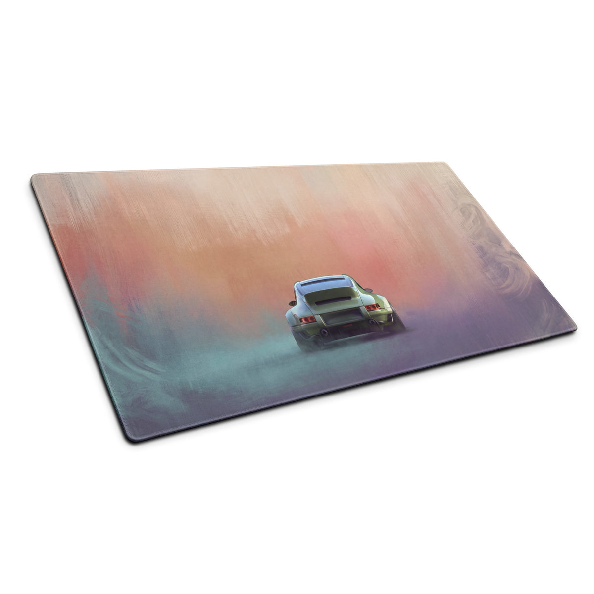 Porsche 911 Inspired Olive Green Restomod Rear Profile Desk Mat – Low-Friction Cloth Setup Mousepad