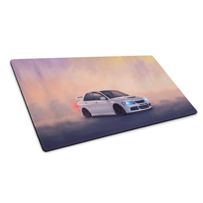 Mitsubishi Lancer Evolution Inspired Pure White Evo IX Desk Mat – High-Precision XL Gaming Mousepad