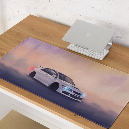 Mitsubishi Lancer Evolution Inspired Pure White Evo IX Desk Mat – High-Precision XL Gaming Mousepad