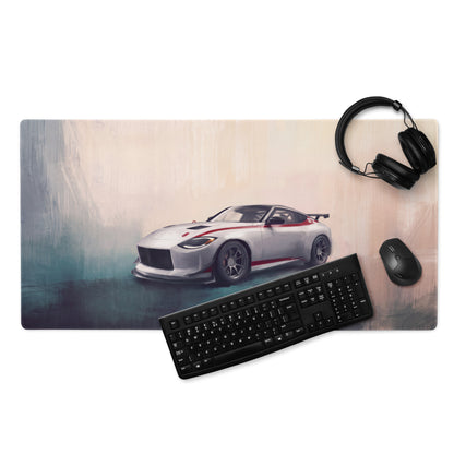Nissan Z Inspired Nismo Crimson Accent Desk Mat – Low-Friction Cloth Setup Mousepad