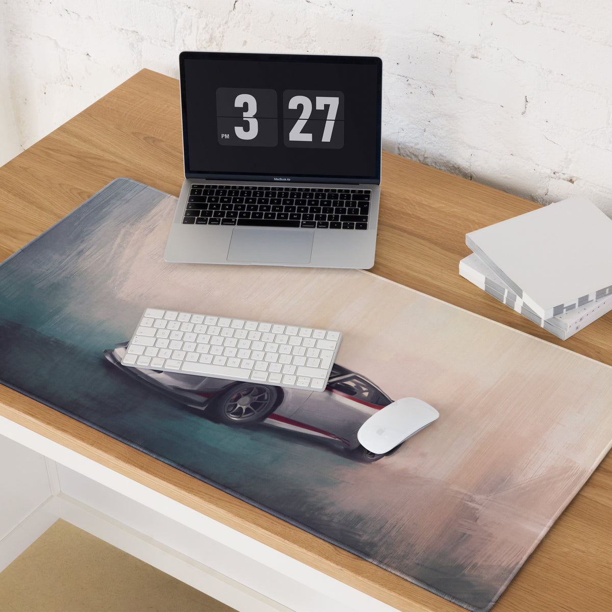 Nissan Z Inspired Nismo Crimson Accent Desk Mat – Low-Friction Cloth Setup Mousepad
