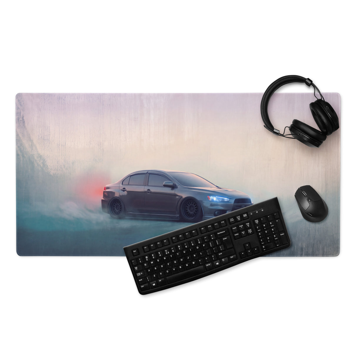 Mitsubishi Lancer Evolution Inspired Gunmetal Evo X Desk Pad – Extended Non-Slip PC Mouse Mat