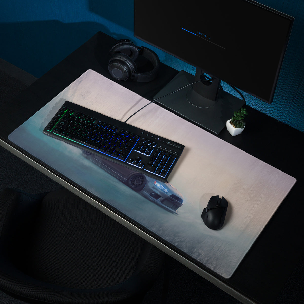 Mitsubishi Lancer Evolution Inspired Gunmetal Evo X Desk Pad – Extended Non-Slip PC Mouse Mat