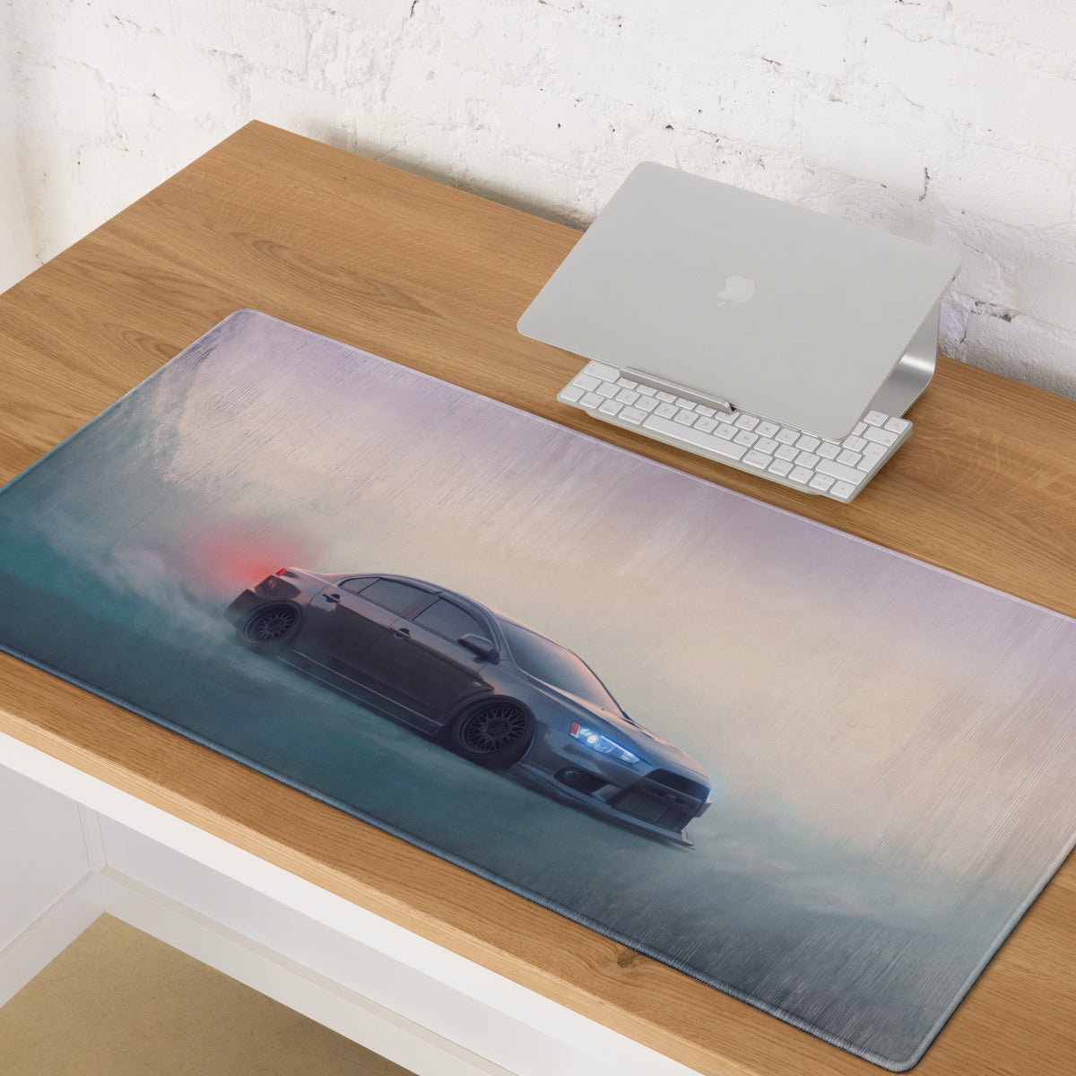Mitsubishi Lancer Evolution Inspired Gunmetal Evo X Desk Pad – Extended Non-Slip PC Mouse Mat