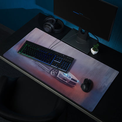 Nissan Skyline Inspired Silver GT-R R34 Desk Pad – Extended Non-Slip PC Mouse Mat