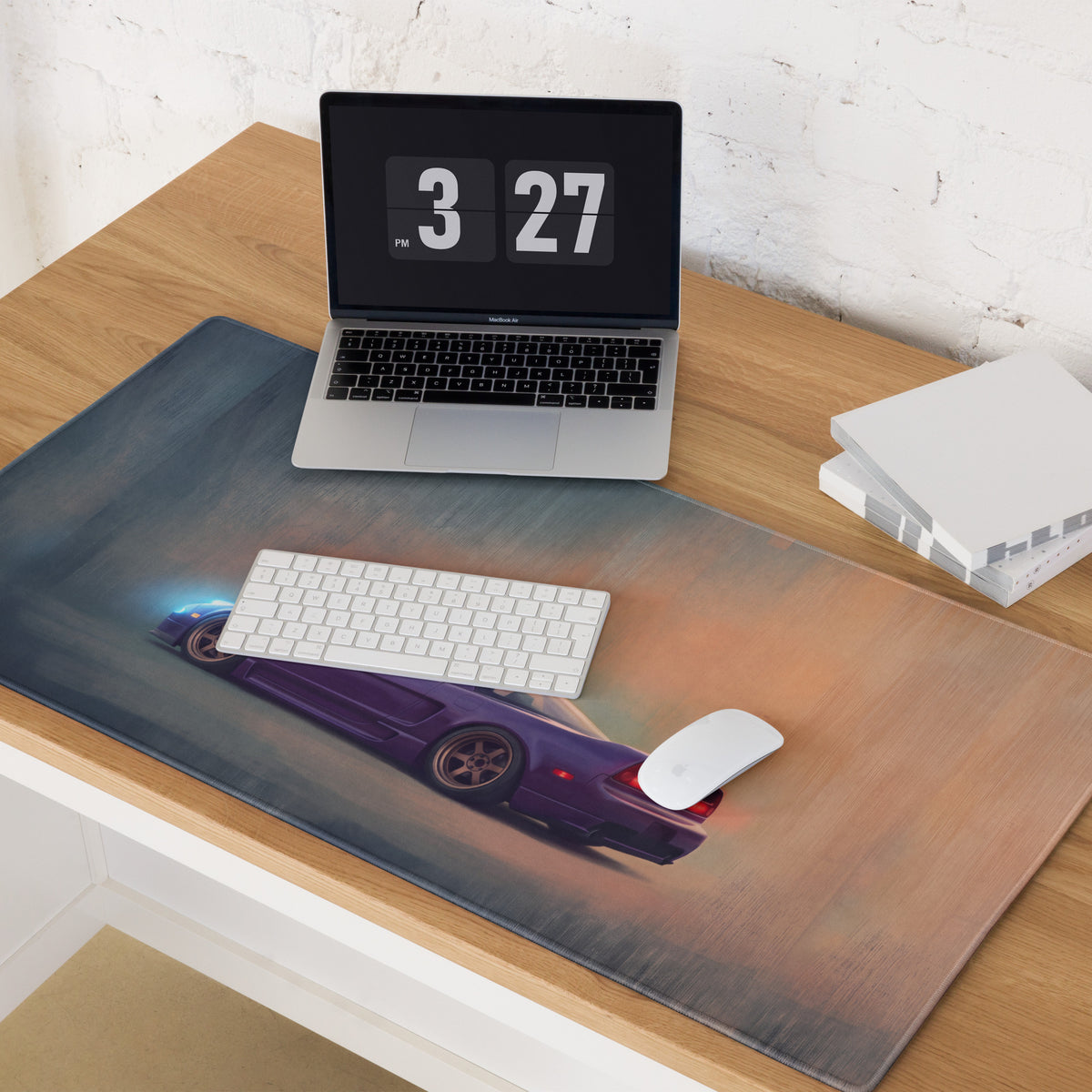 Honda NSX Inspired Midnight Purple Bronze Rim Desk Mat – Low-Friction Cloth Setup Mousepad